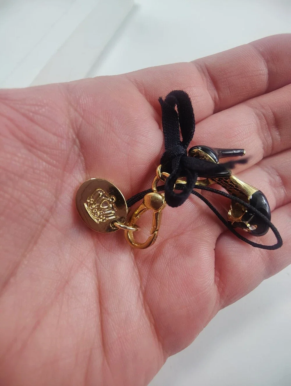 Vintage Juicy Couture Limited Edition 2010 Black Stiletto Heel Shoe Charm Purse